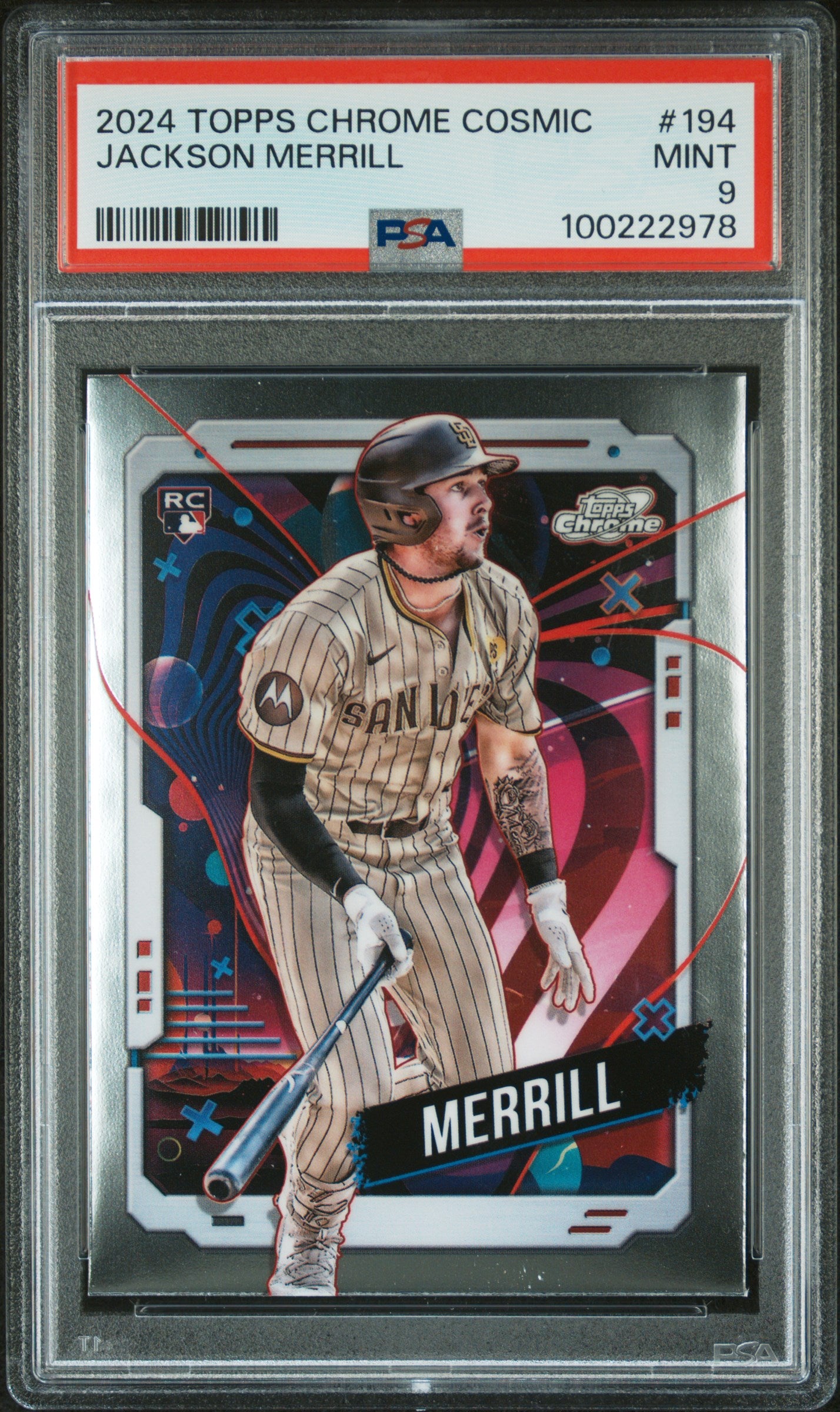 2024 Topps Chrome Cosmic #194 Jackson Merrill PSA 9