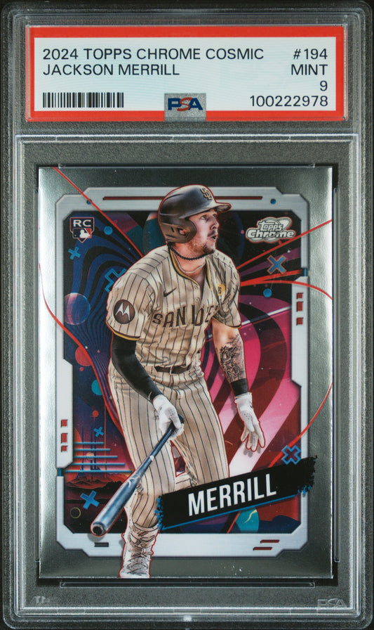 2024 Topps Chrome Cosmic #194 Jackson Merrill PSA 9