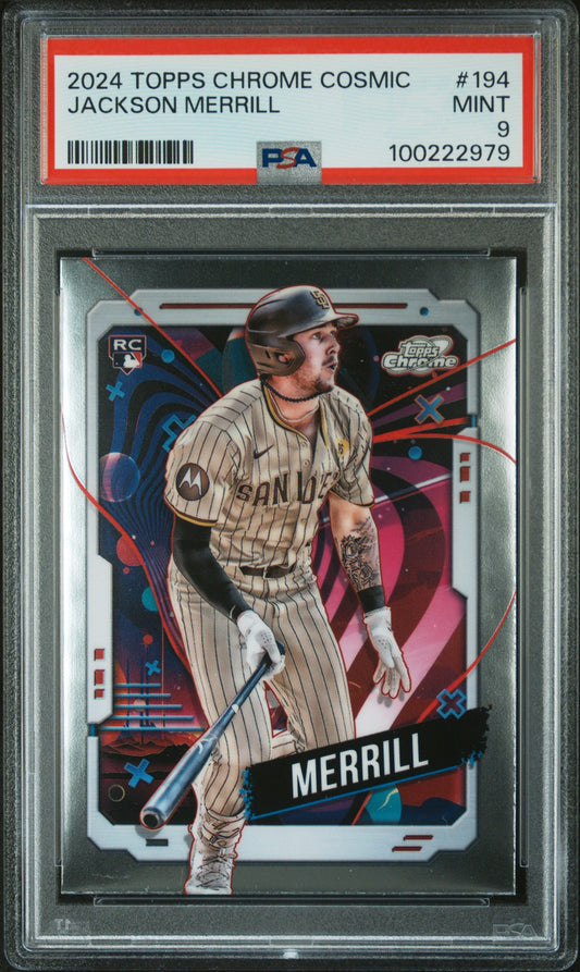 2024 Topps Chrome Cosmic #194 Jackson Merrill PSA 9