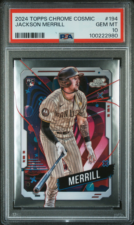 2024 Topps Chrome Cosmic #194 Jackson Merrill PSA 10