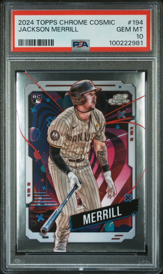 2024 Topps Chrome Cosmic #194 Jackson Merrill PSA 10