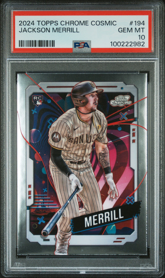 2024 Topps Chrome Cosmic #194 Jackson Merrill PSA 10