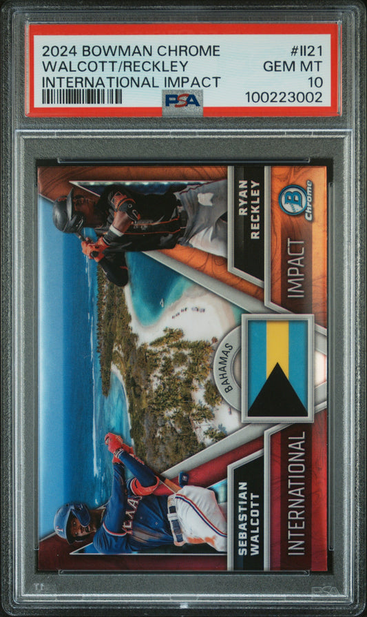 2024 Bowman Chrome International Impact #II21 Walcott/Reckley PSA 10