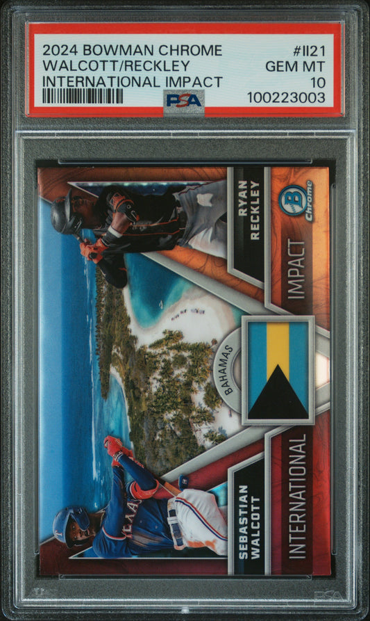 2024 Bowman Chrome International Impact #II21 Walcott/Reckley PSA 10