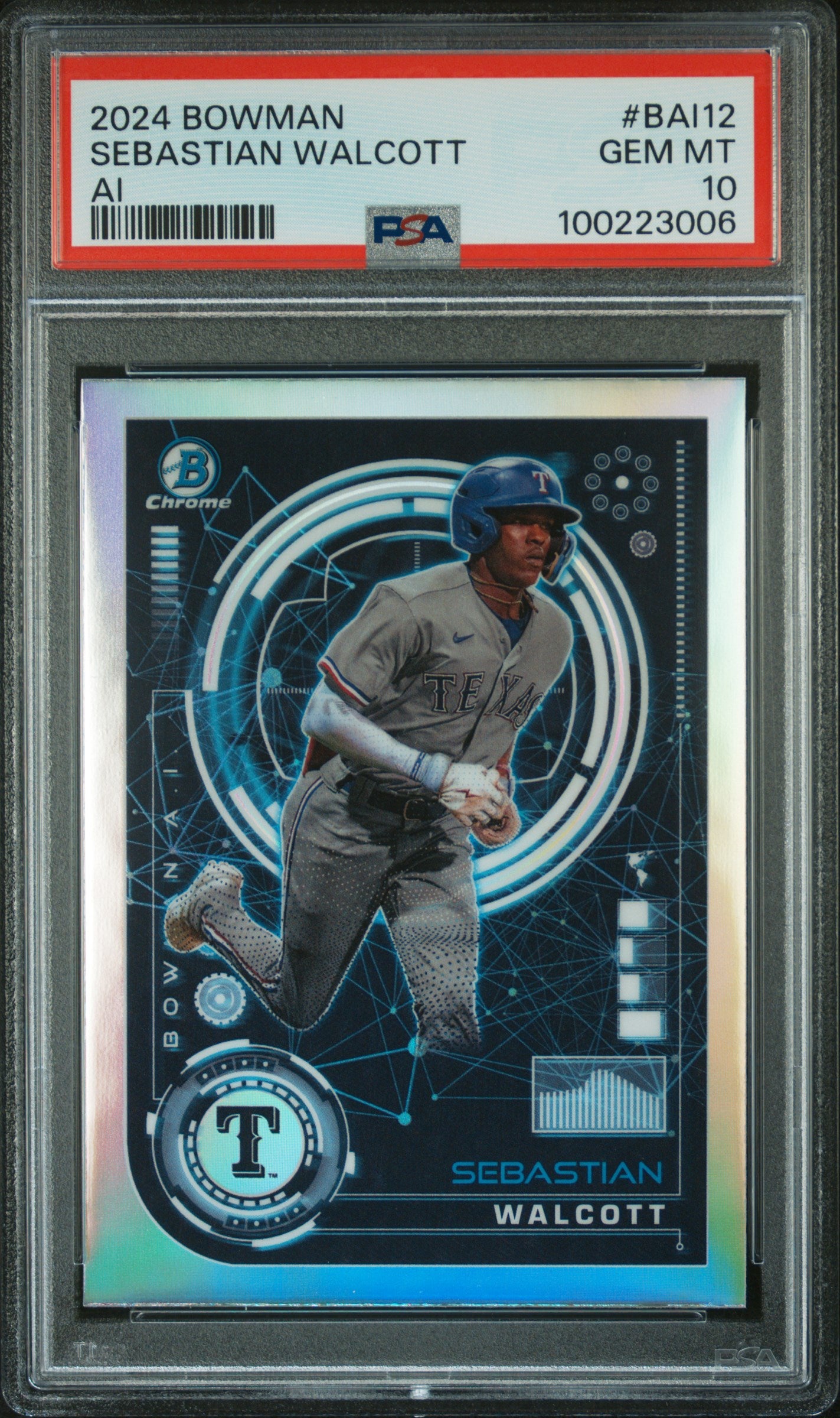 2024 Bowman Bowman Ai #BAI12 Sebastian Walcott PSA 10