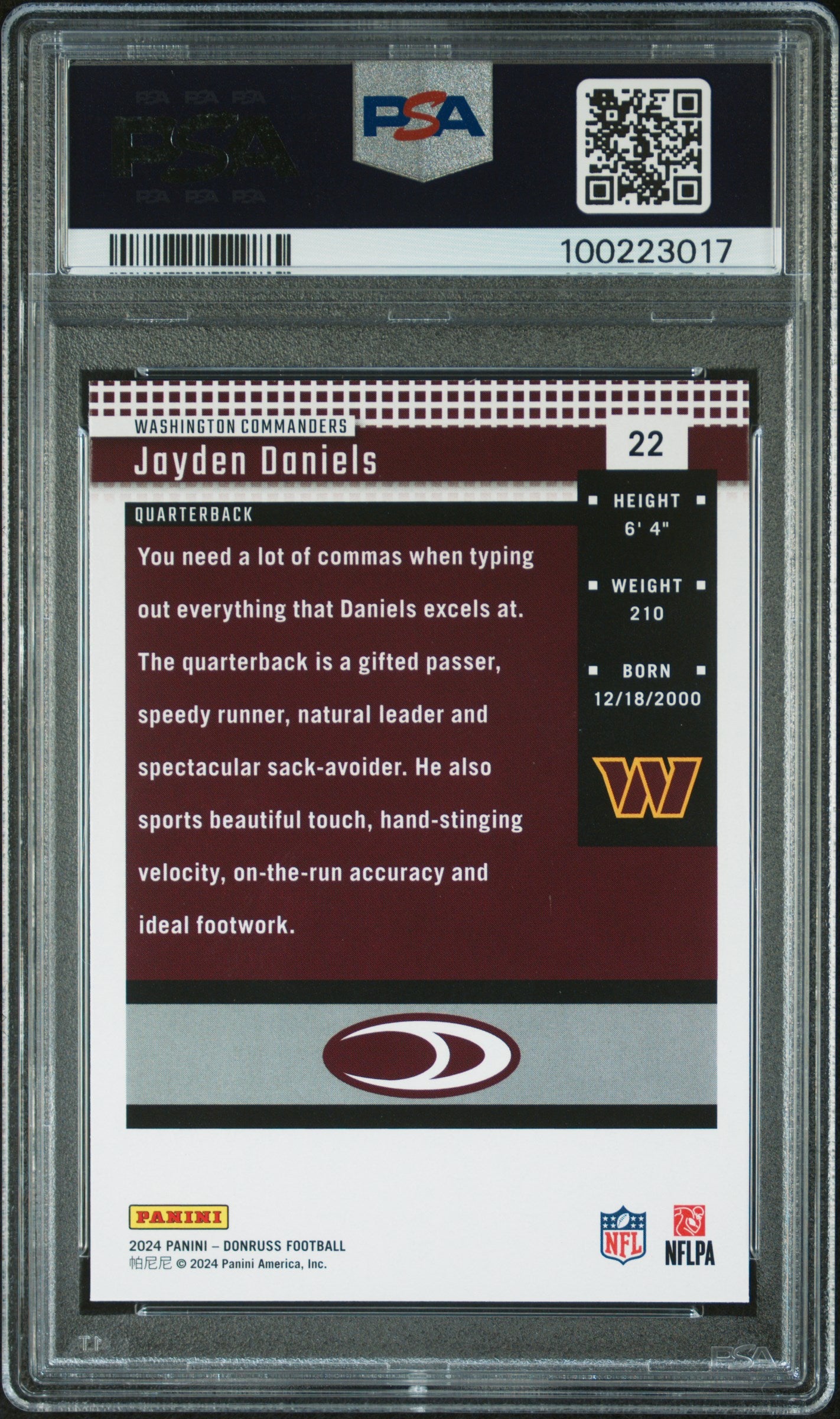 2024 Panini Donruss Retro 2004 #22 Jayden Daniels PSA 9