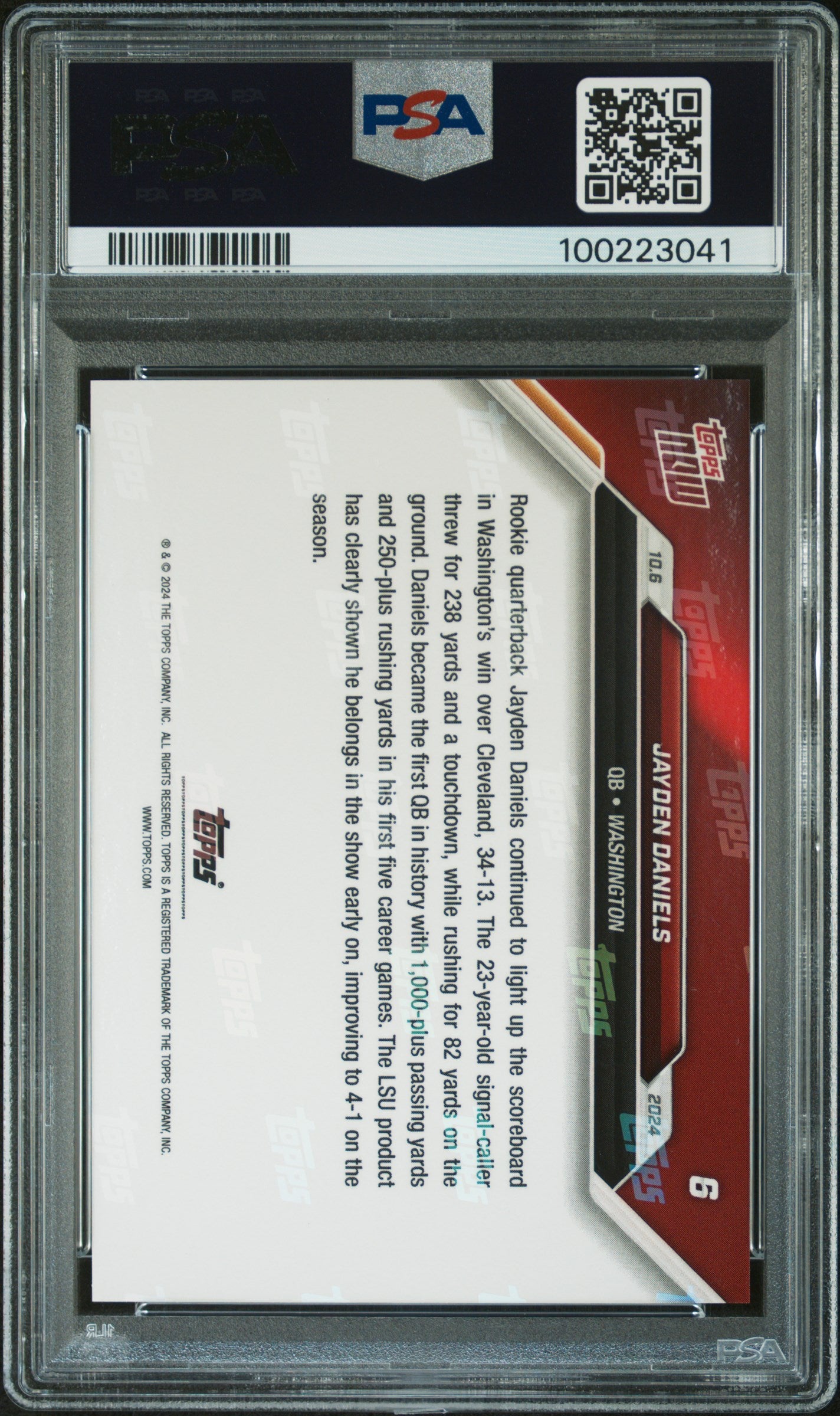 2024 Topps Now #6 Jayden Daniels PSA 10