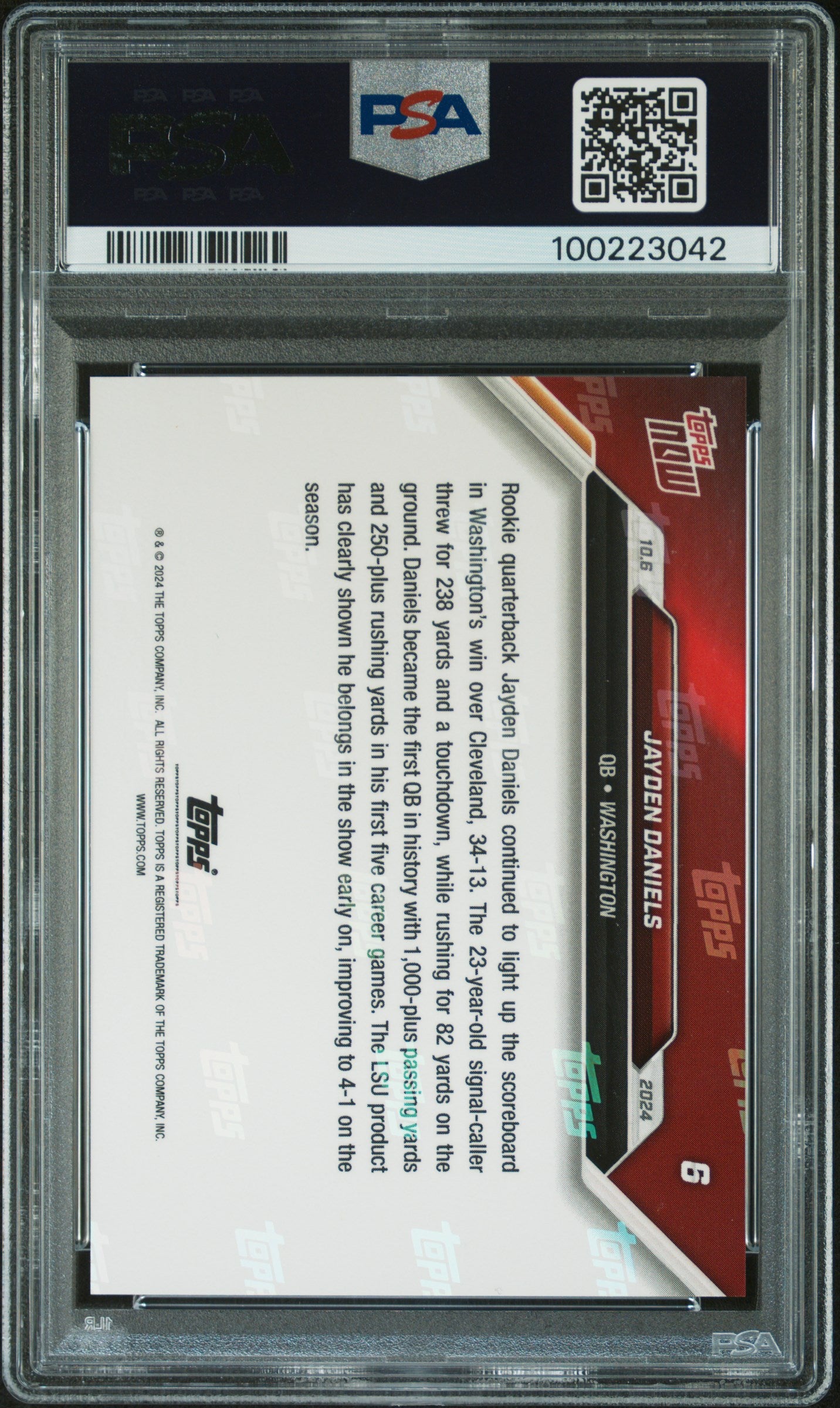 2024 Topps Now #6 Jayden Daniels PSA 9