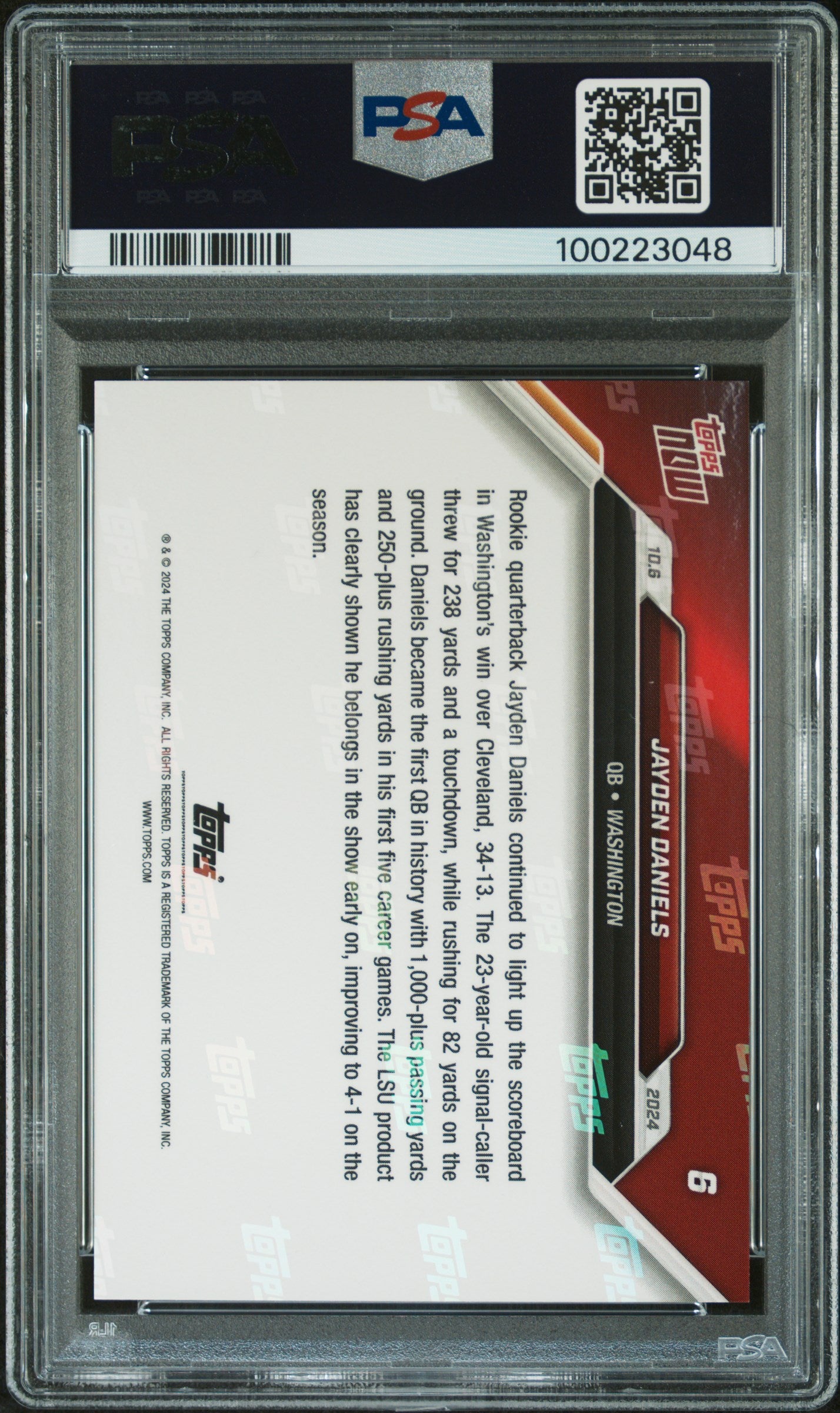 2024 Topps Now #6 Jayden Daniels PSA 10