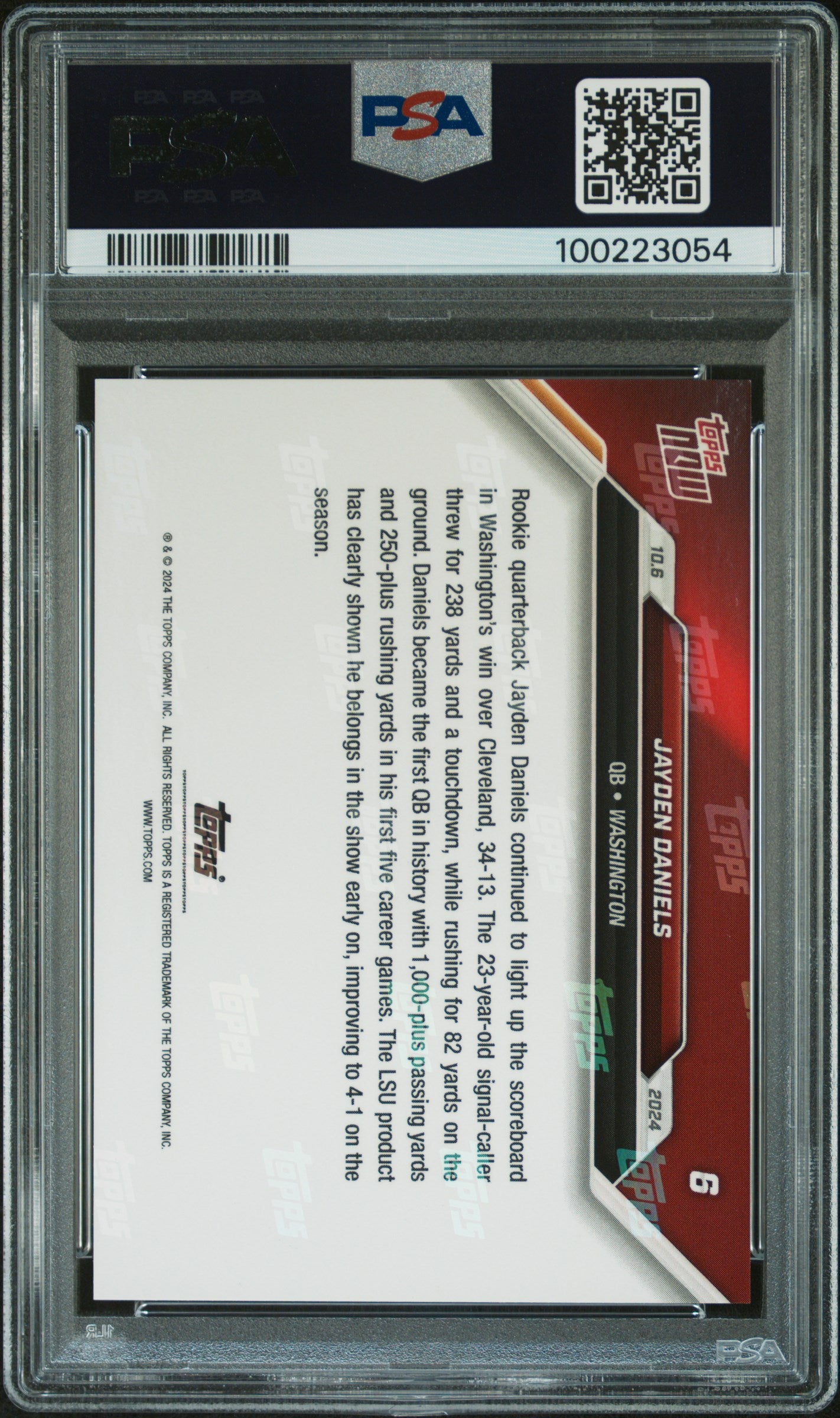 2024 Topps Now #6 Jayden Daniels PSA 9
