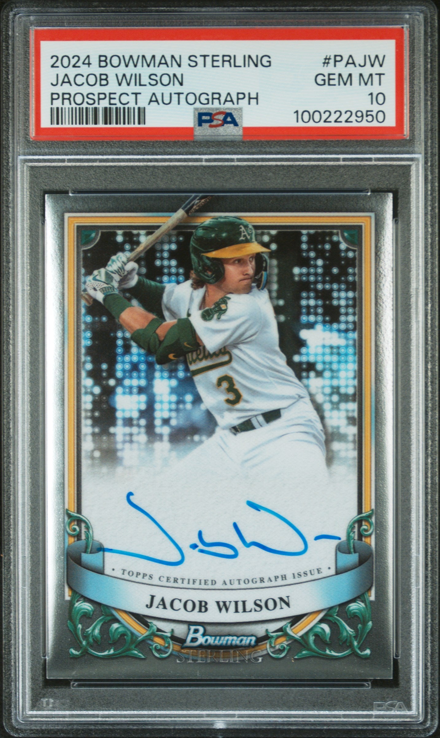 2024 Bowman Sterling Prospect Autographs #PAJW Jacob Wilson PSA 10