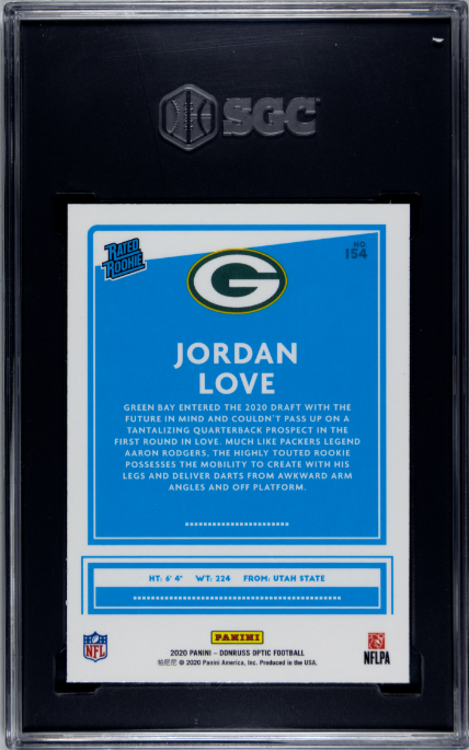 2020 Donruss Optic #154 Jordan Love SGC 10