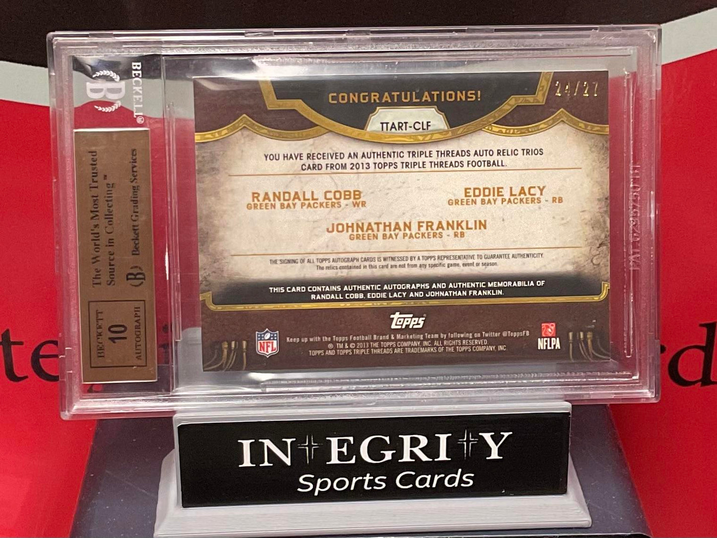 2013 Topps Triple Threads Autographed Relic #TTARTCLF Lacy/ Franklin/CobBGS 9.5