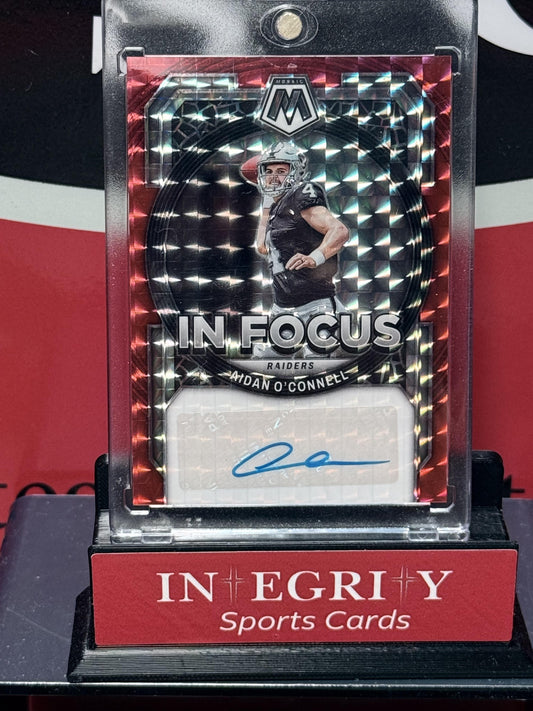 2023 Panini Mosaic #IF-AO Aidan O'Connell In Focus Signatures Red #/199