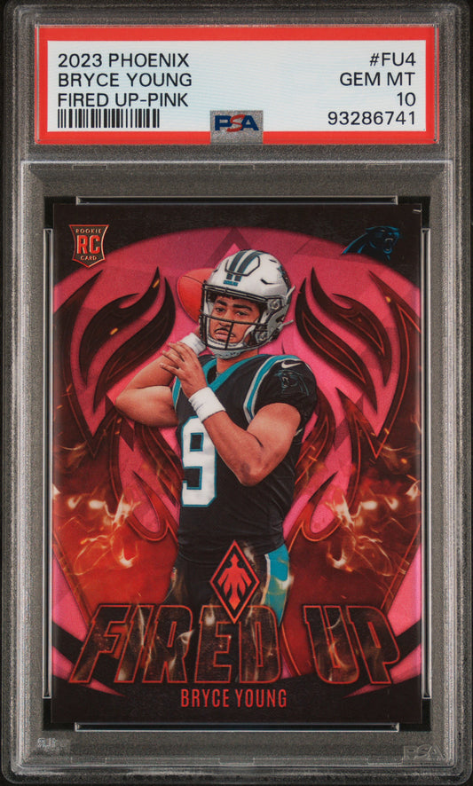 2023 Panini Phoenix Fired Up #FU4 Bryce Young Fired Up-Pink /175PSA 10