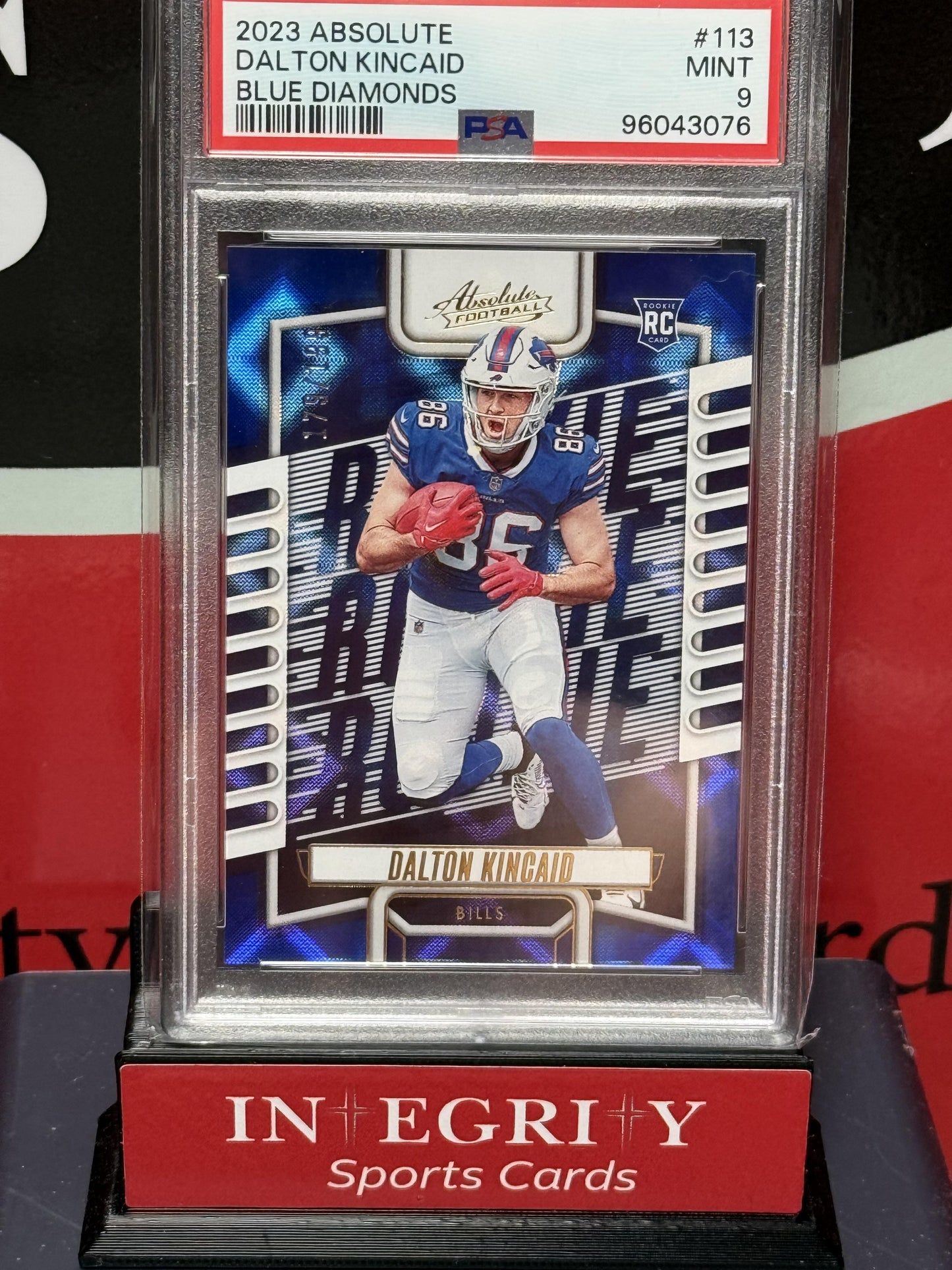 2023 Panini Absolute #113 Dalton Kincaid Blue Diamonds PSA 9