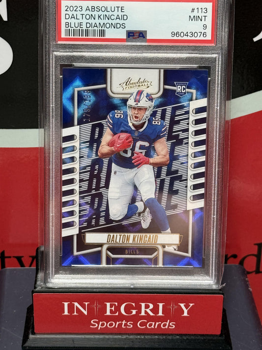2023 Panini Absolute #113 Dalton Kincaid Blue Diamonds PSA 9