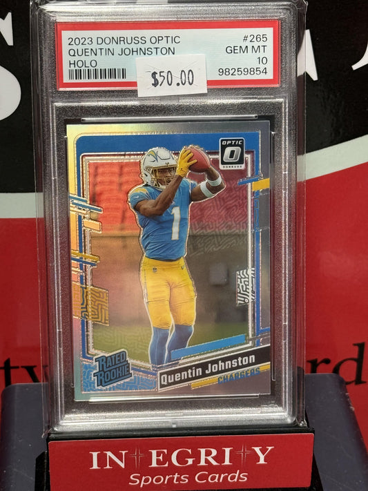 2023 Panini Donruss Optic #265 Quentin Johnston Holo PSA 10