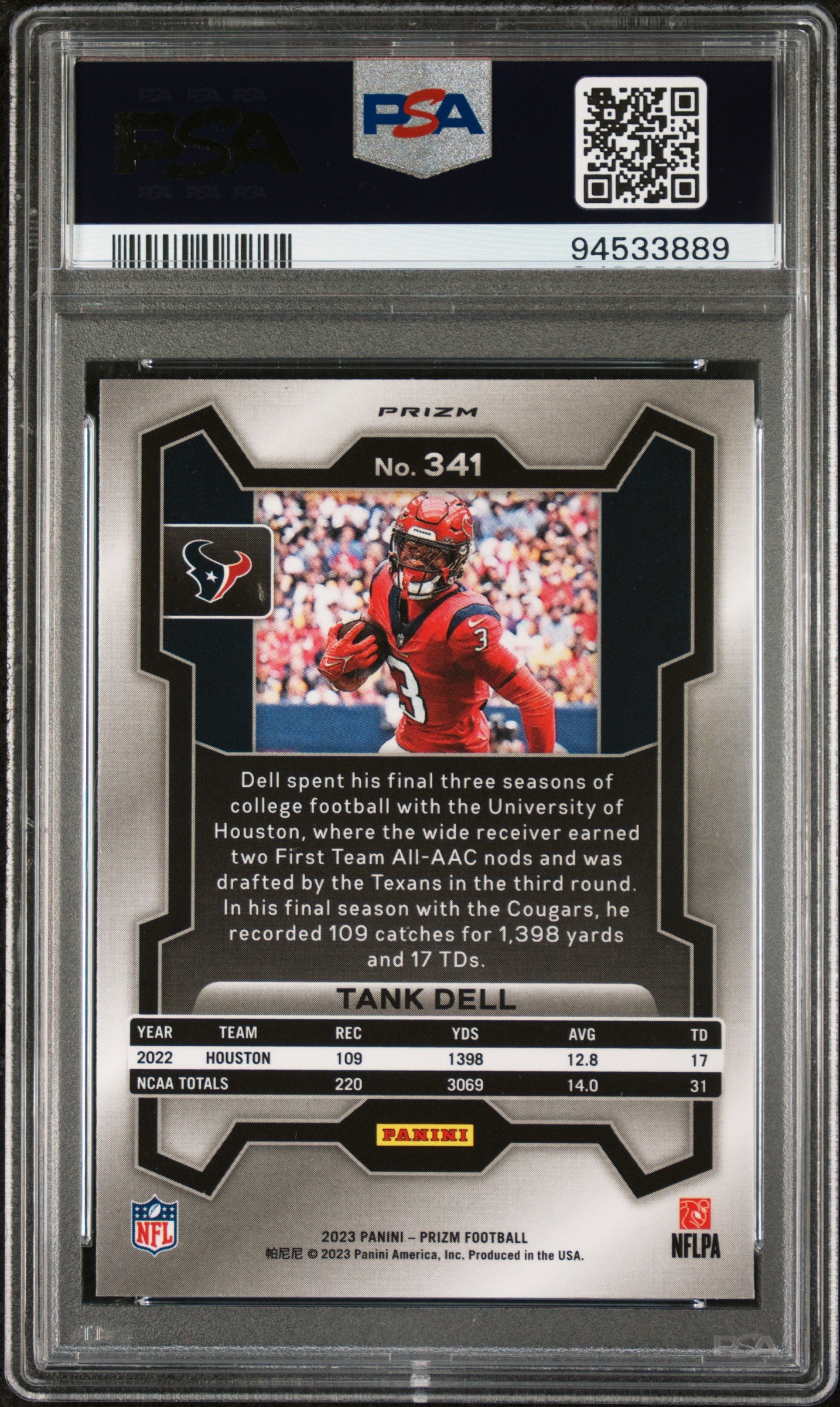 2023 Panini Prizm #341 Tank Dell Red/White/Blue Prizm PSA 10