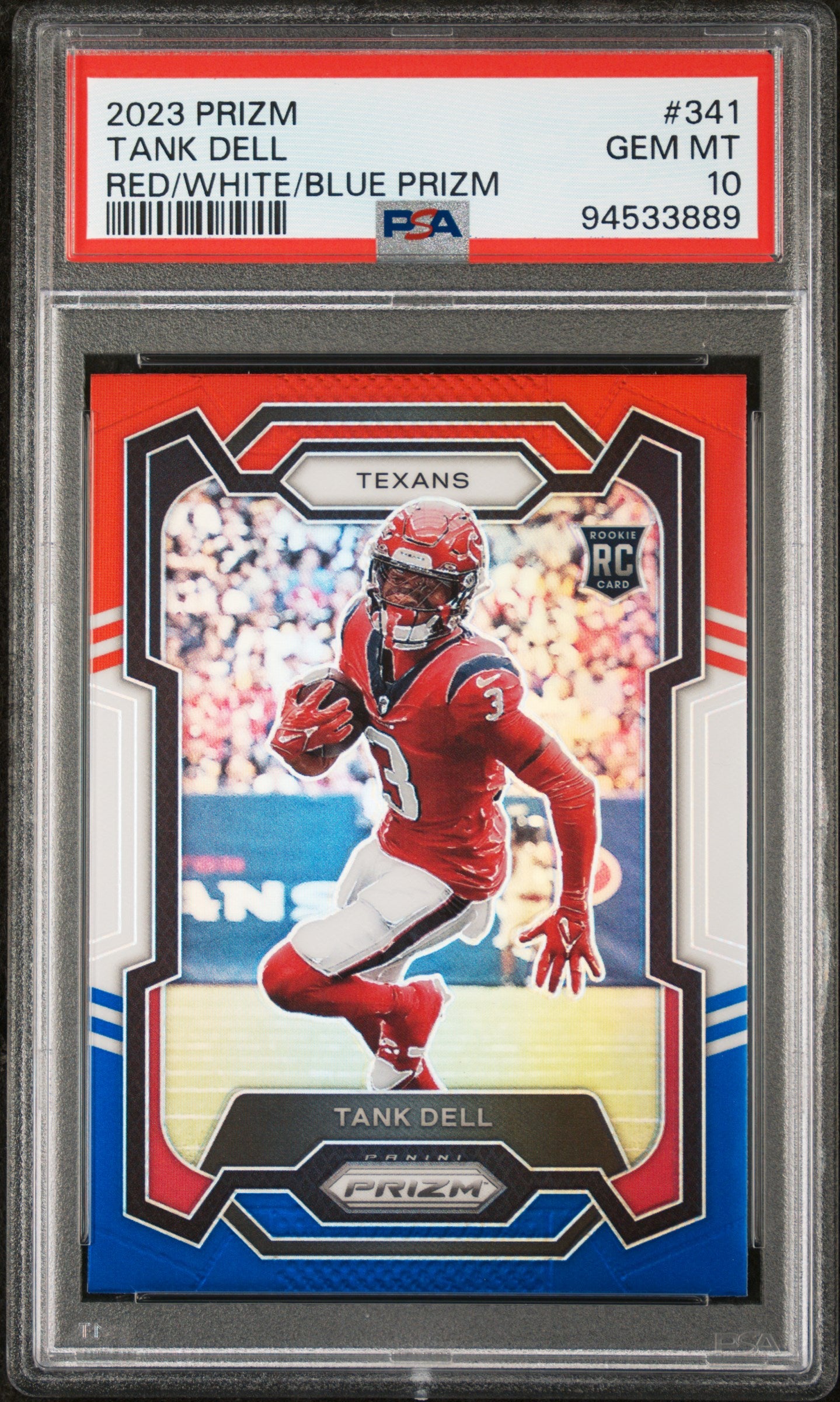 2023 Panini Prizm #341 Tank Dell Red/White/Blue Prizm PSA 10