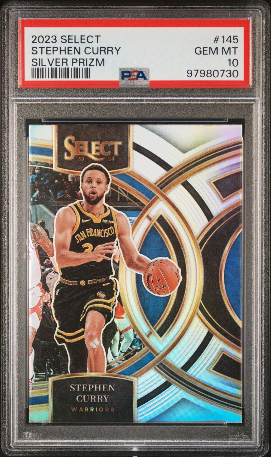 2023 Panini Select #145 Stephen Curry Silver Prizm PSA 10
