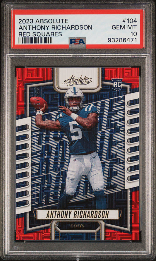 2023 Panini Absolute #104 Anthony Richardson Red Squares PSA 10