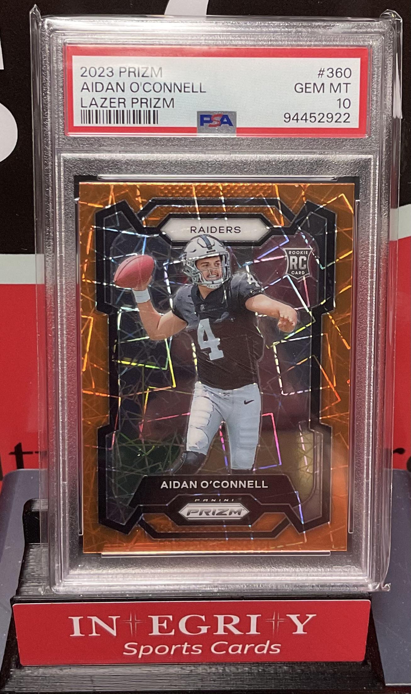 2023 Panini Prizm #360 Aidan O'Connell Lazer Prizm PSA 10