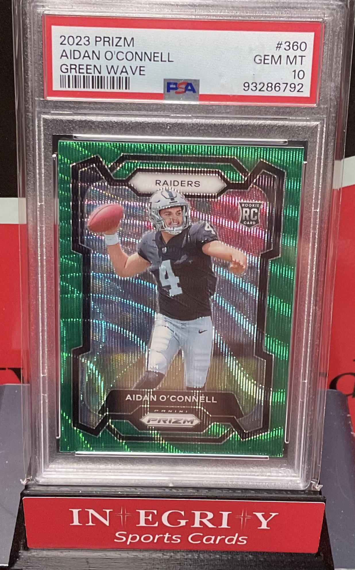 2023 Panini Prizm #360 Aidan O'Connell Green Wave PSA 10