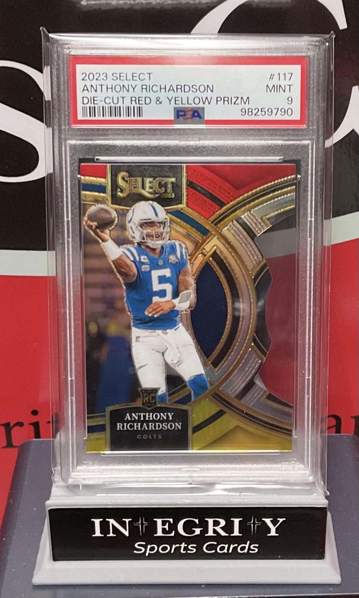 2023 Panini Select #117 Anthony Richardson Die-Cut Red & Yellow Prizm PSA 9