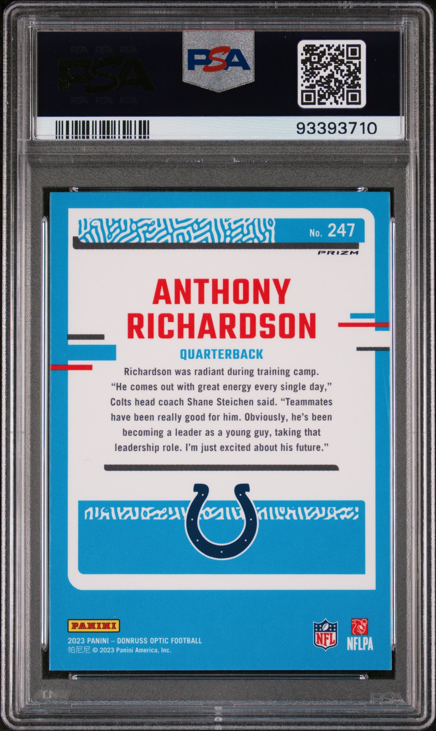 2023 Panini Donruss Optic #247 Anthony Richardson Holo PSA 10
