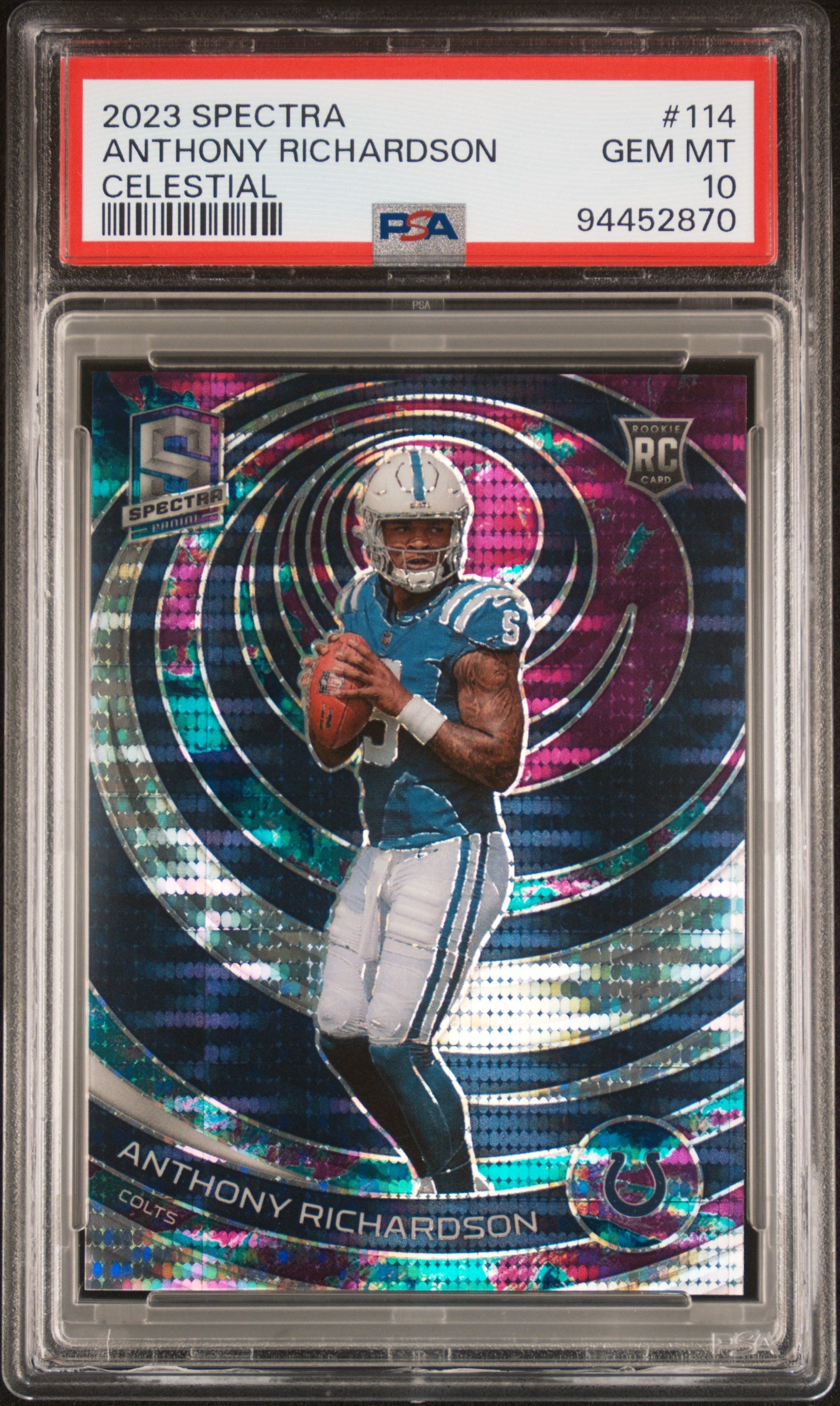 2023 Panini Spectra #114 Anthony Richardson Celestial/99 PSA 10