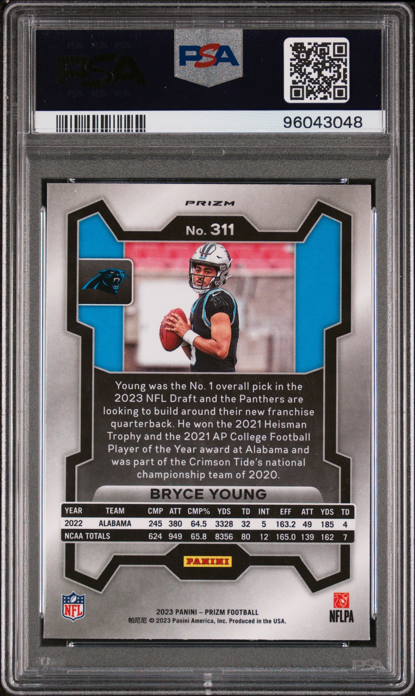2023 Panini Prizm #311 Bryce Young Neon Green Pulsar PSA 10