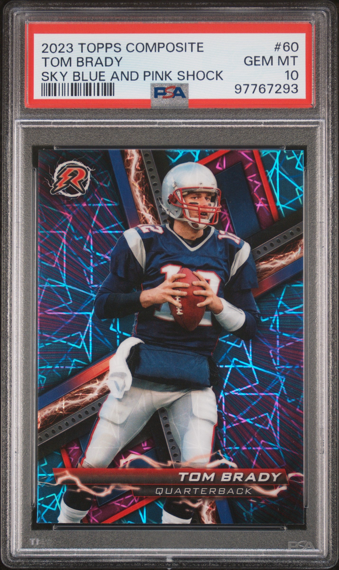 2023 Topps Composite #60 Tom Brady Sky Blue And Pink Shock PSA 10