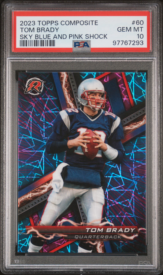 2023 Topps Composite #60 Tom Brady Sky Blue And Pink Shock PSA 10
