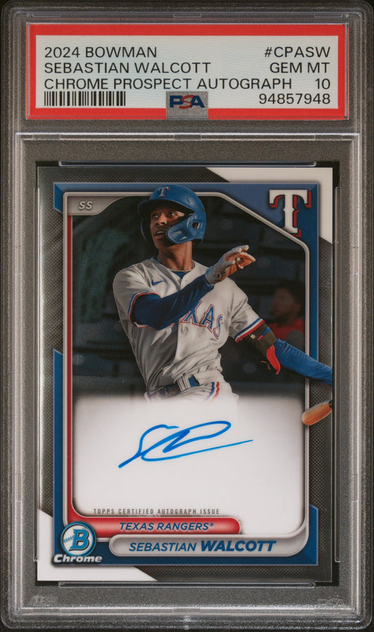 2024 Bowman Chrome Prospect Autographs #CPASW Sebastian Walcott PSA 10