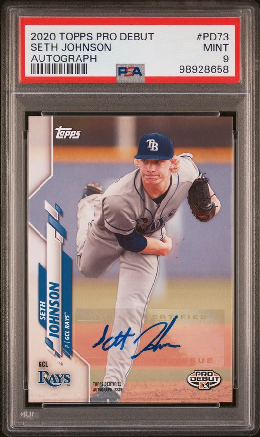 2020 Topps Pro Debut #PD73 Seth Johnson Autograph PSA 9