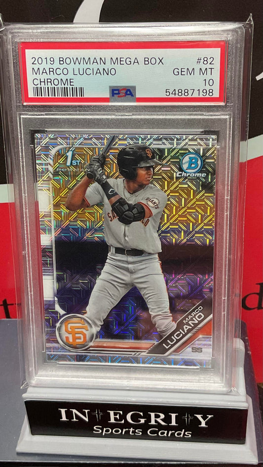 2019 Bowman Mega Box Chrome #82 Marco Luciano Chrome PSA 10