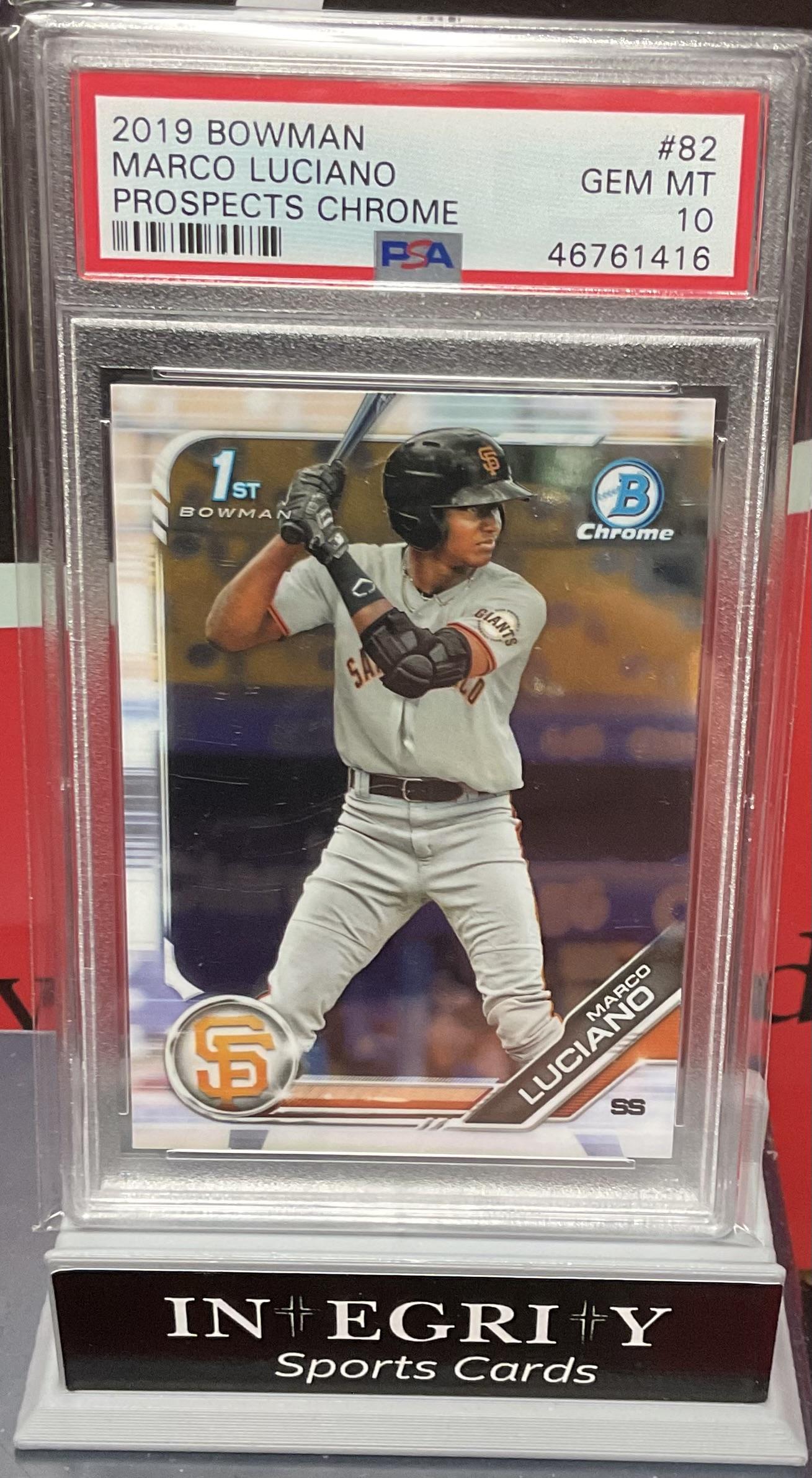 2019 Bowman Prospects Chrome #82 Marco Luciano Prospects Chrome PSA 10