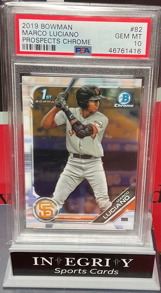 2019 Bowman Prospects Chrome #82 Marco Luciano Prospects Chrome PSA 10