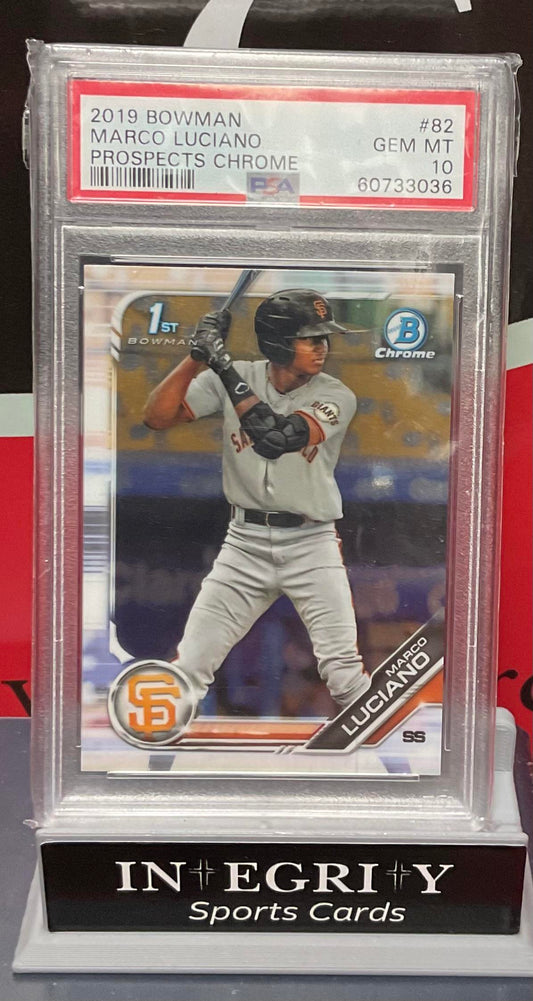 2019 Bowman Prospects Chrome #82 Marco Luciano Prospects Chrome PSA 10