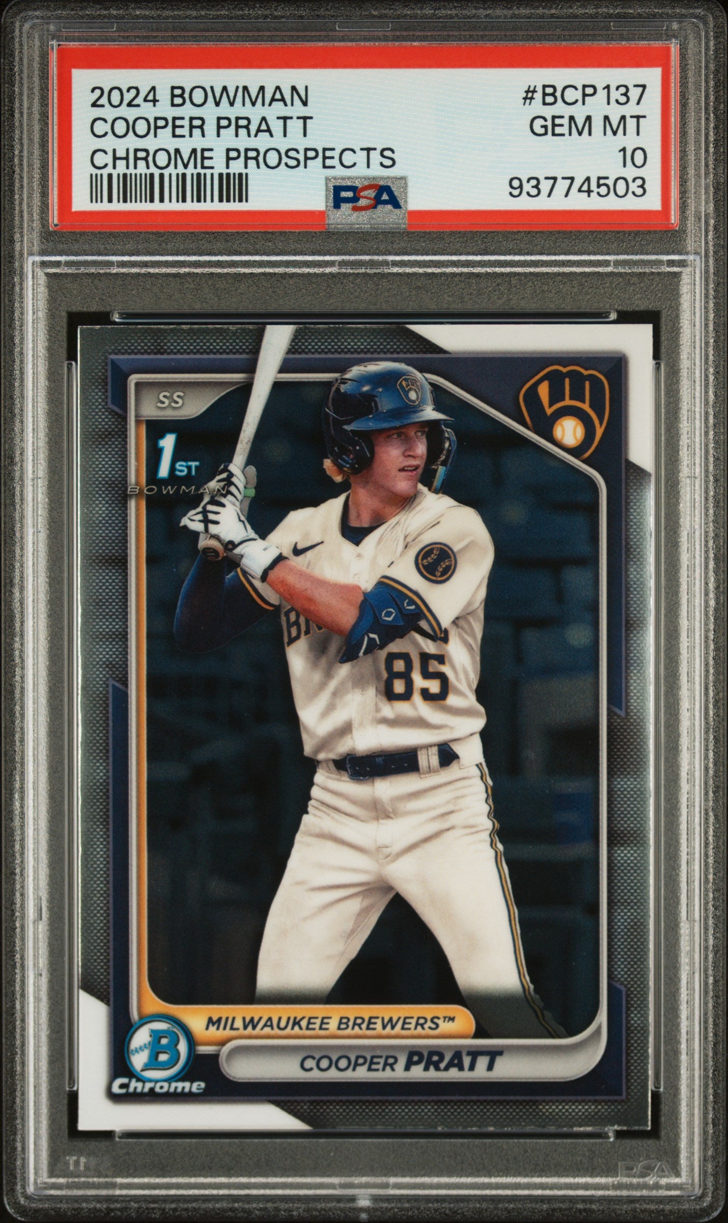2024 Bowman Chrome Prospects #BCP137 Cooper Pratt PSA 10