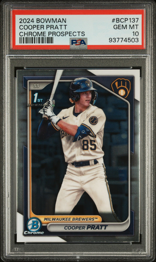 2024 Bowman Chrome Prospects #BCP137 Cooper Pratt PSA 10