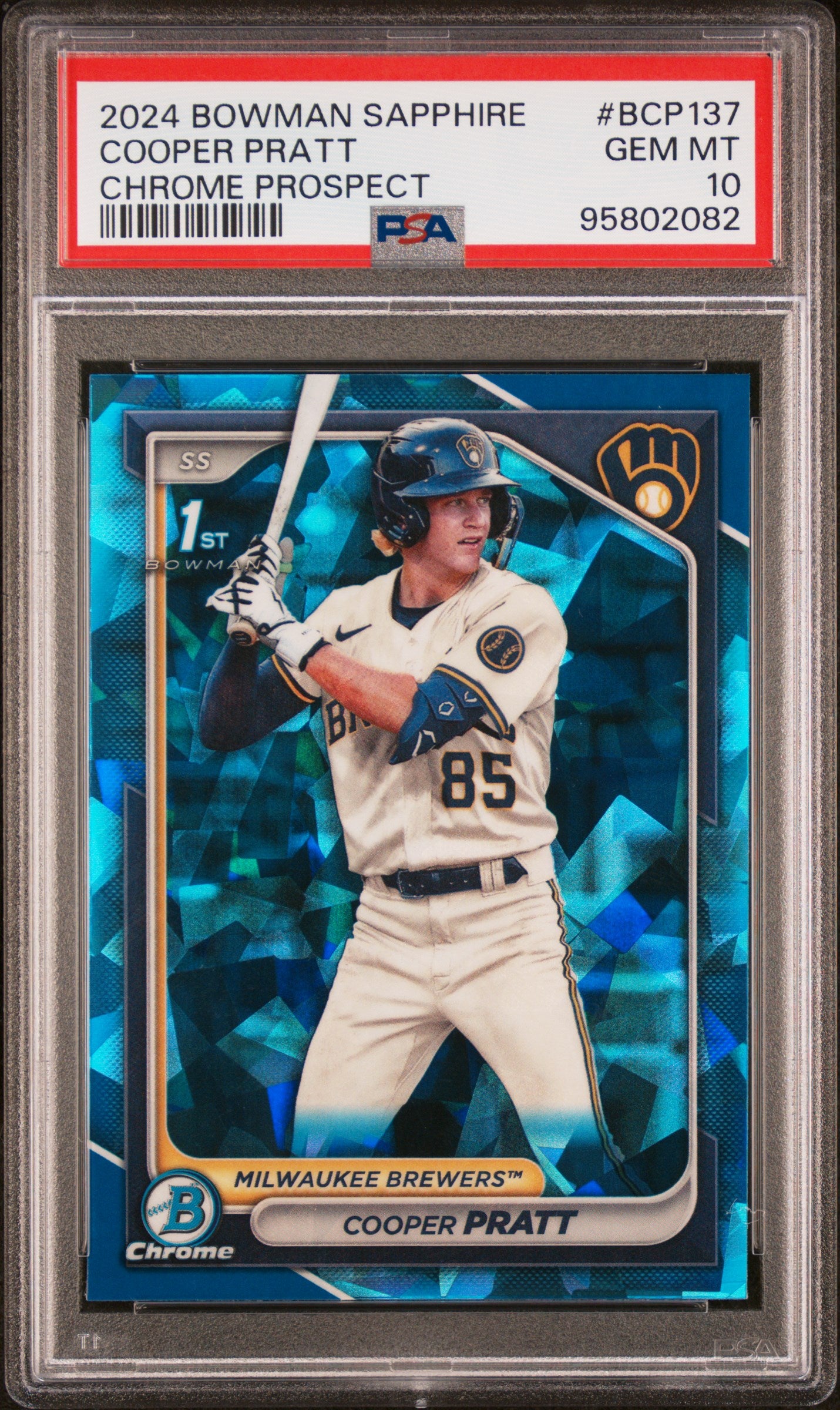 2024 Bowman Sapphire Edition Chrome Prospects #BCP137 Cooper Pratt PSA 10