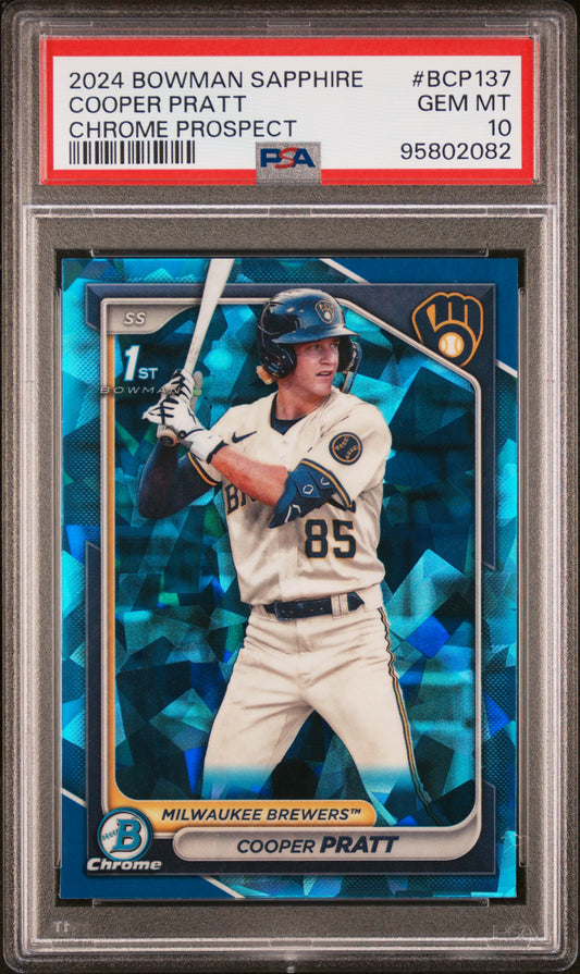 2024 Bowman Sapphire Edition Chrome Prospects #BCP137 Cooper Pratt PSA 10