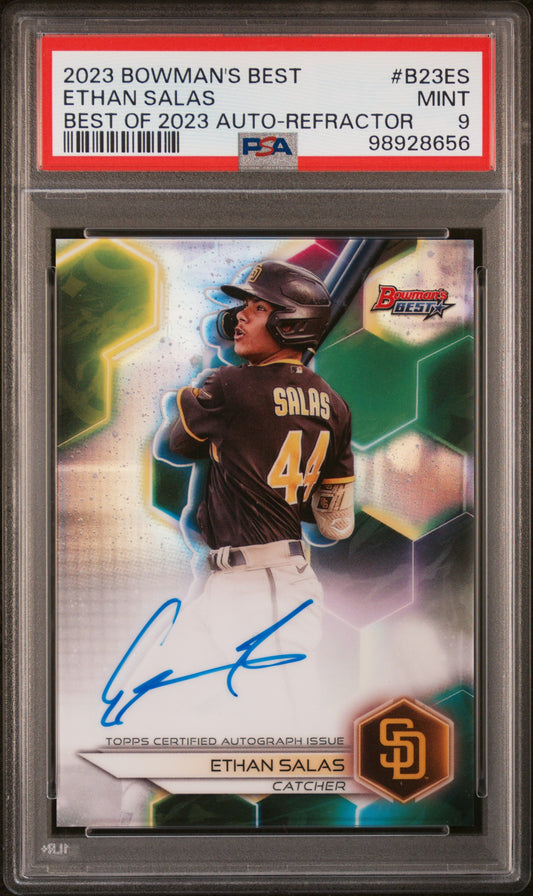 2023 Bowman'S Best Best Of 2023 Autographs #B23ES Ethan Salas-Refractor PSA 9