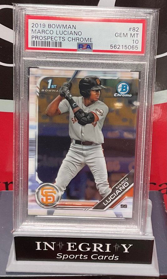 2019 Bowman Prospects Chrome #82 Marco Luciano Prospects Chrome PSA 10