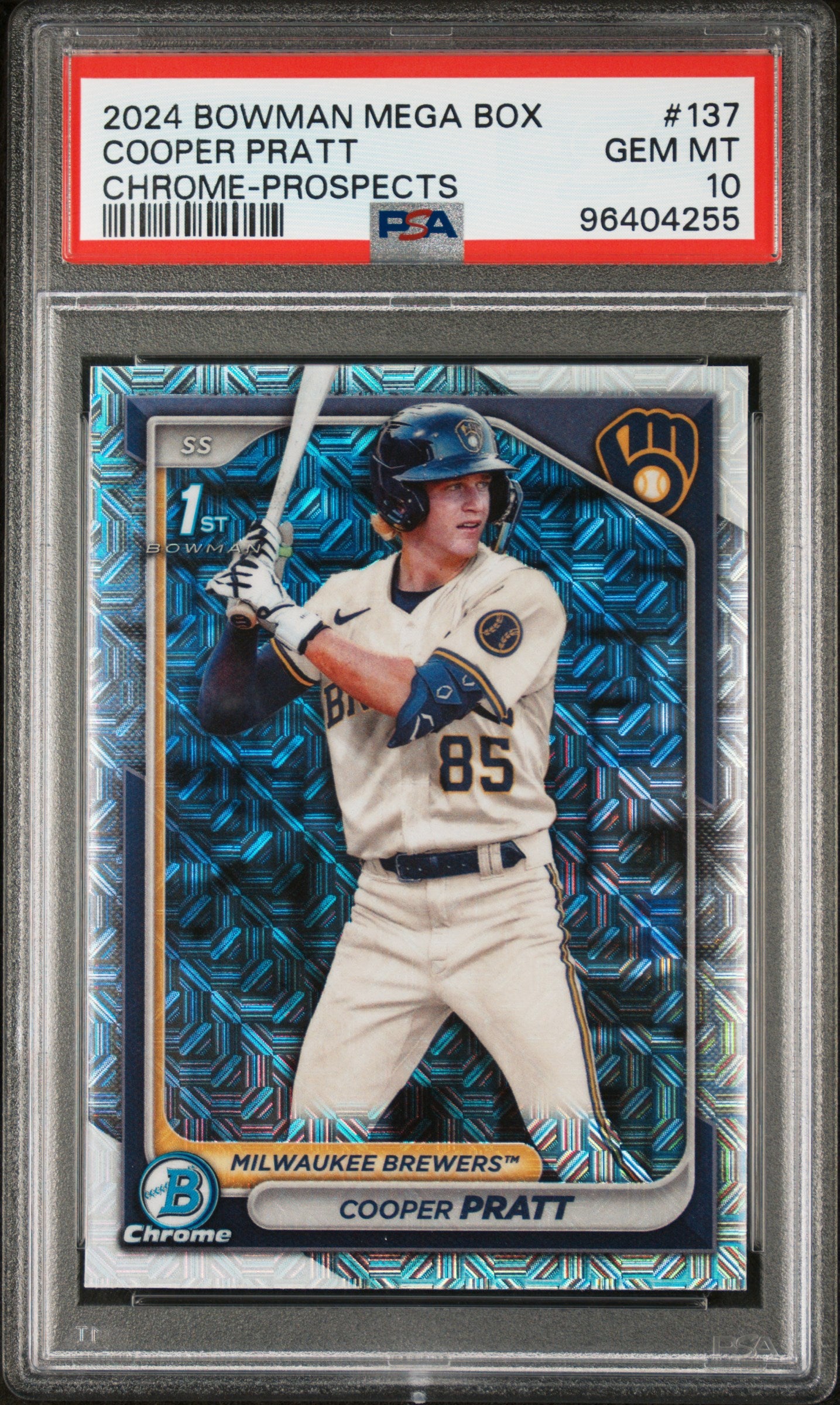 2024 Bowman Mega Box Chrome Prospects #137 Cooper Pratt PSA 10