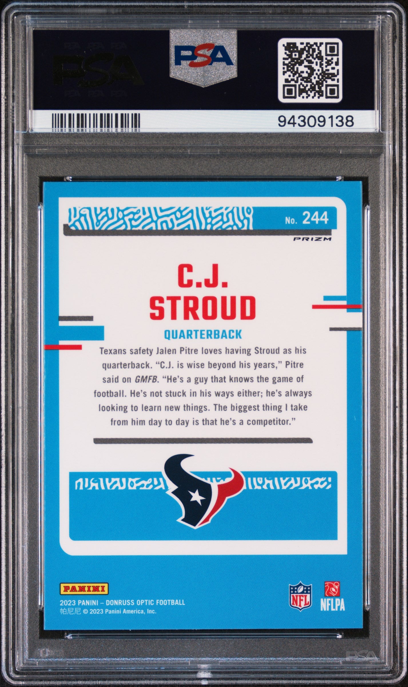 2023 Panini Donruss Optic #244 Cj Stroud Holo PSA 10