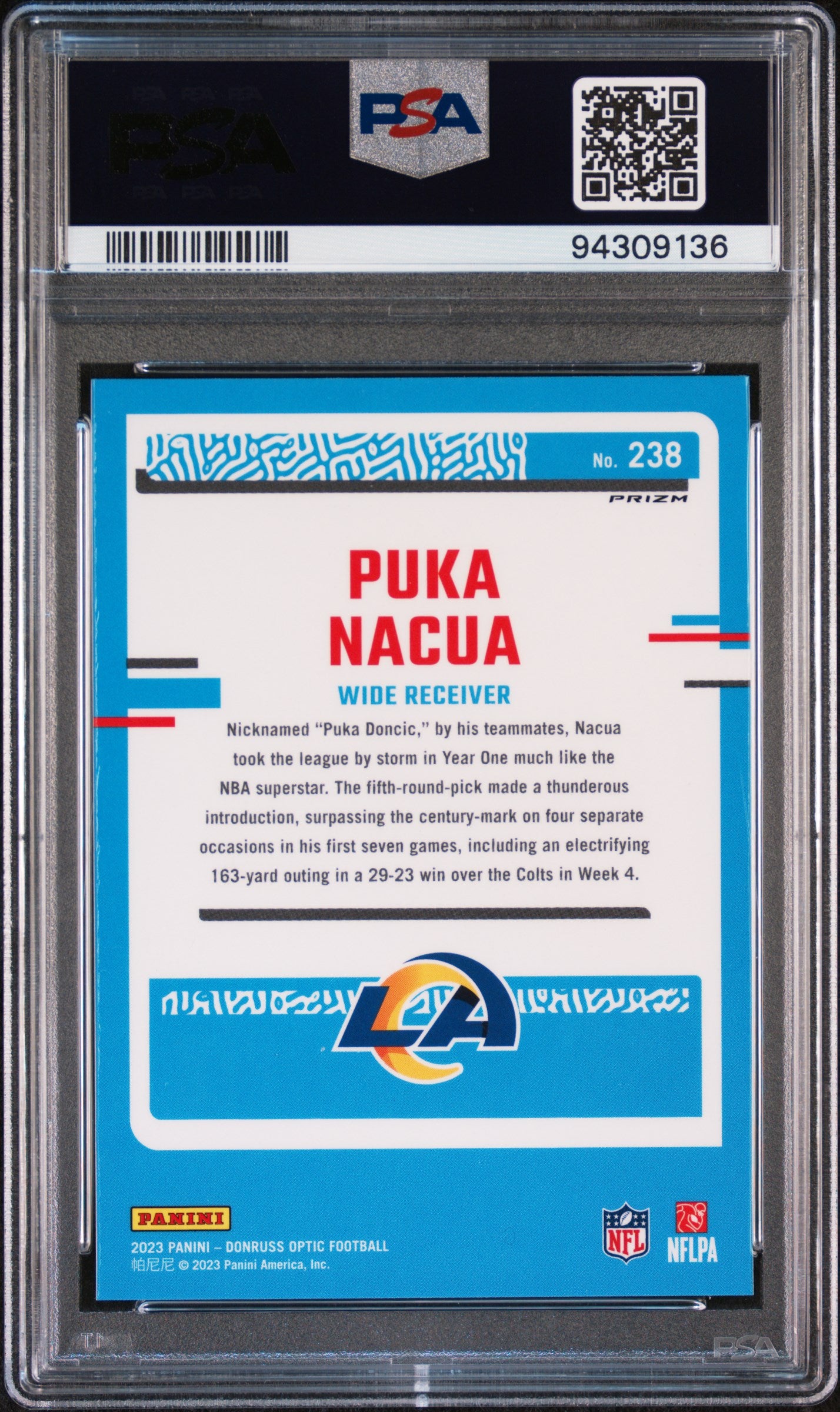 2023 Panini Donruss Optic #238 Puka Nacua Holo PSA 9