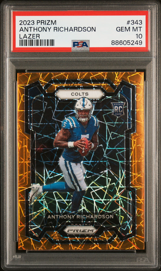 2023 Panini Prizm #343 Anthony Richardson Lazer Prizm PSA 10